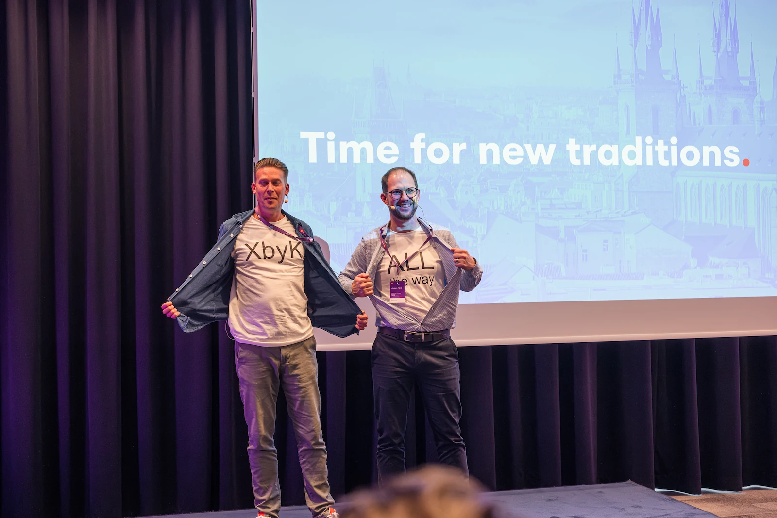 Connection 2024 Prague - Roel and Jeoren - XbyK all the way Kentico MVPs, Roel Kuik and Jeroen Fürst, starting a new tradition with Xperience by Kentico during their joint presentation