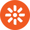 Kentico logo small Kentico's logo, white design in an orange circle