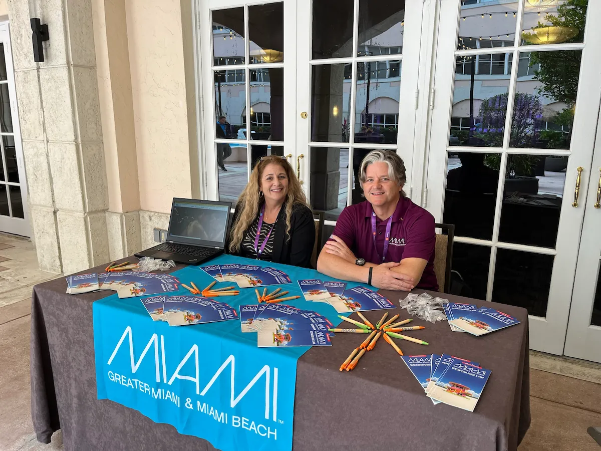 Connection 2024 Miami - The Greater Miami Convention & Visitors Bureau Maria Sidoti and Federico Calvo from the Greater Miami Convention & Visitors Bureau, welcoming Connection attendees to Miami.
