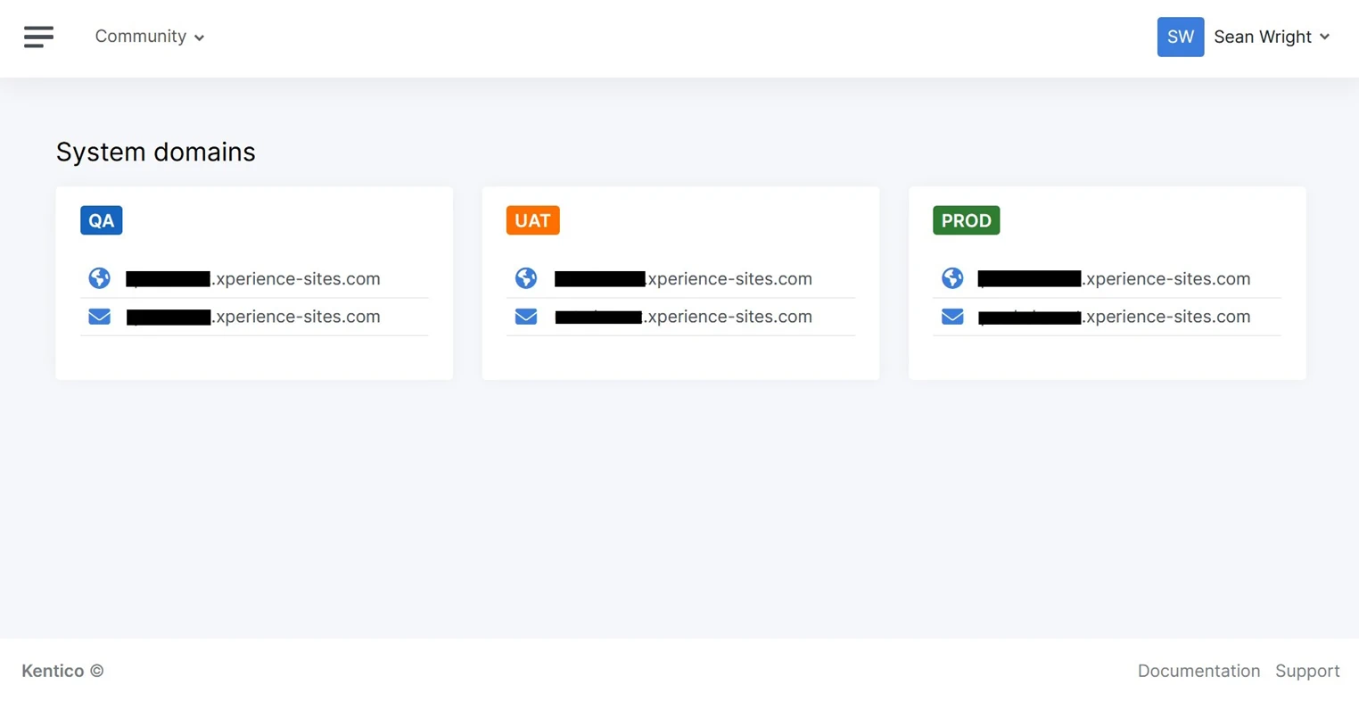 System domains list in SaaS