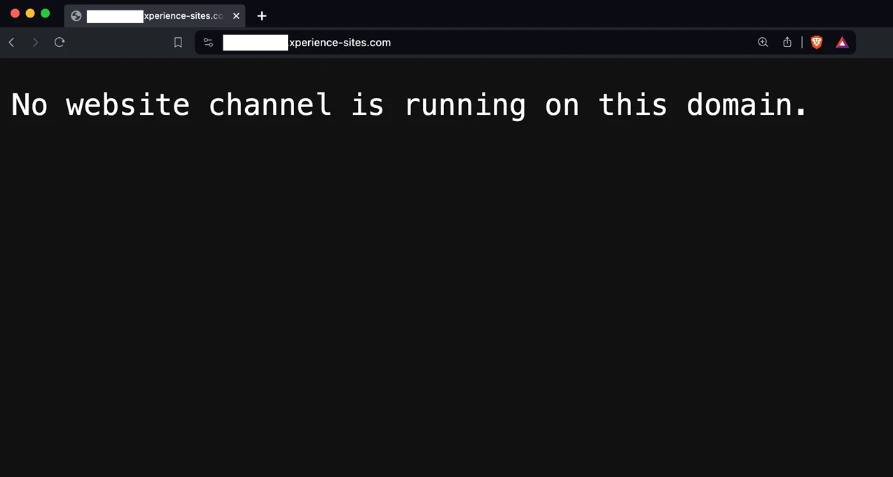 Website channel access of administration domain